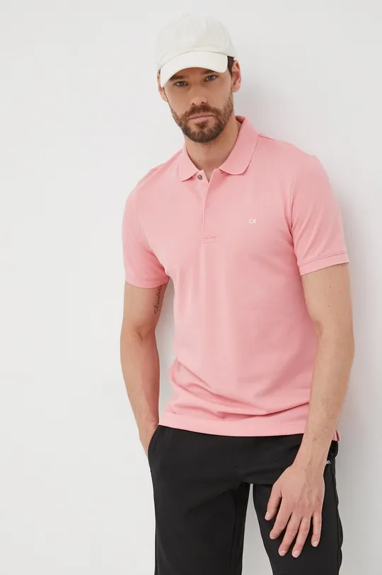 ružová Polo tričko Calvin Klein