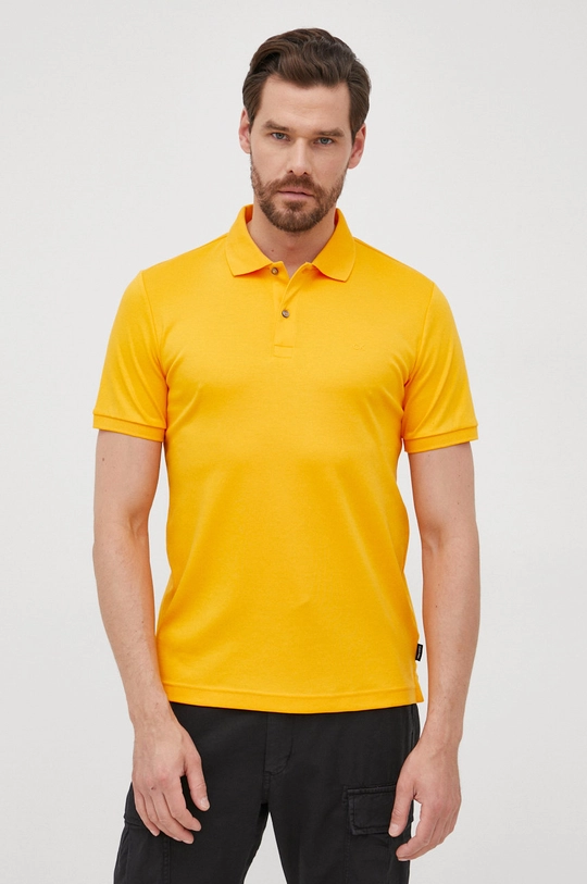 Bavlnené polo tričko Calvin Klein oranžová