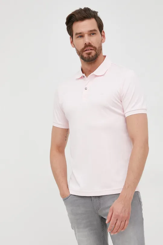 ροζ Βαμβακερό μπλουζάκι πόλο Calvin Klein