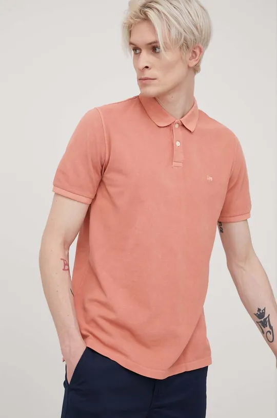 oranžová Bavlnené polo tričko Lee Pánsky