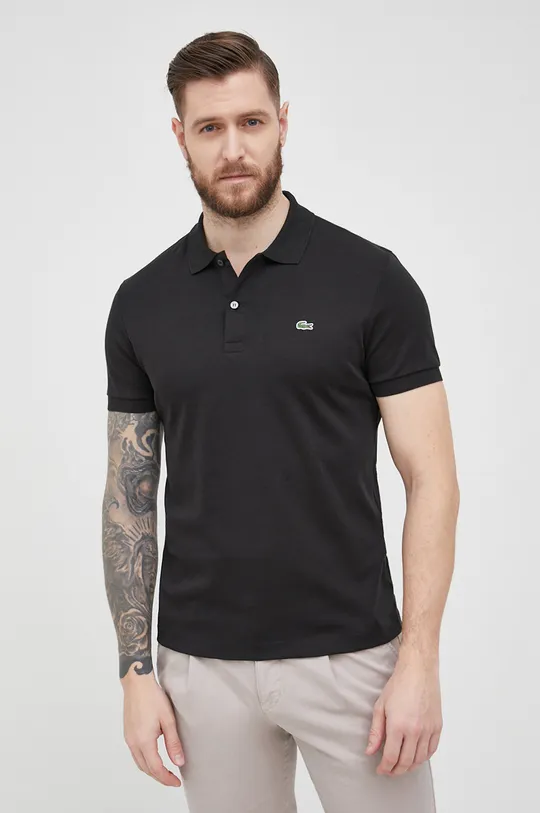 Lacoste cotton polo shirt black