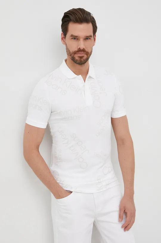 λευκό Πόλο Calvin Klein Jeans Ανδρικά