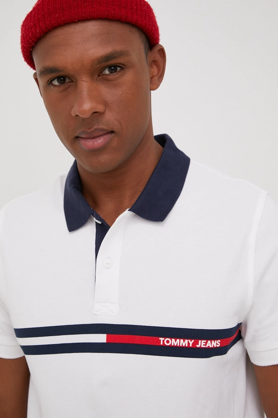 biela Polo tričko Tommy Jeans