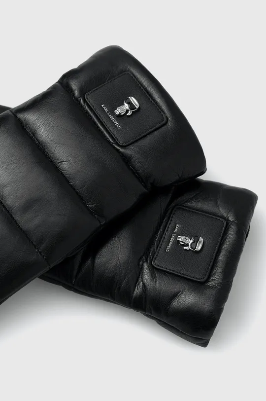 Karl Lagerfeld - Δερμάτινα γάντια μαύρο