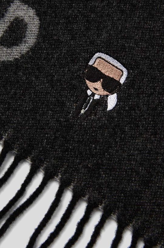 Šátek se směsí kašmíru Karl Lagerfeld černá