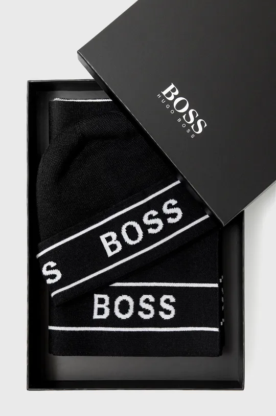чёрный Шапка и шарф Boss Мужской