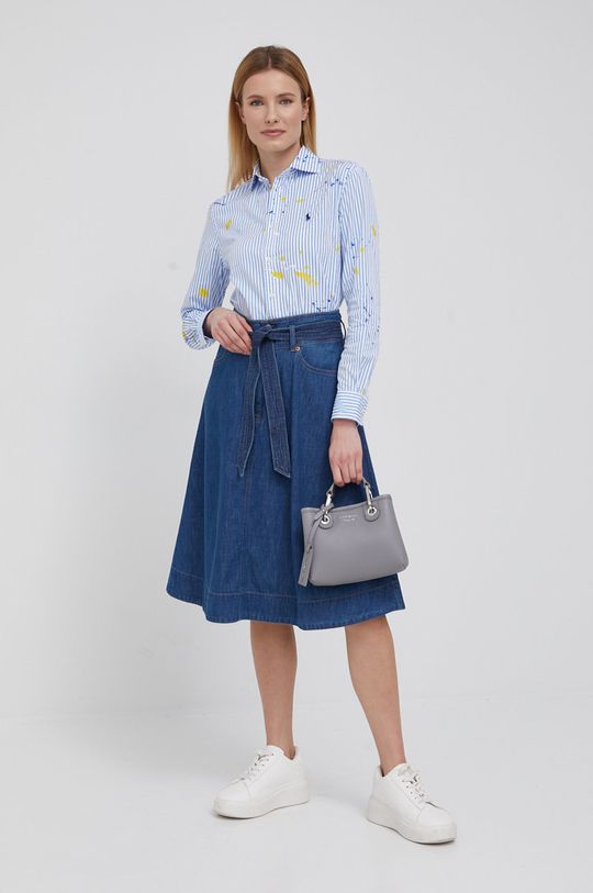 Rifľová sukňa Lauren Ralph Lauren modrá