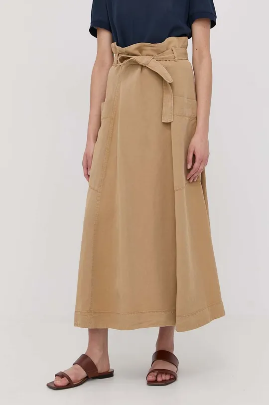 Ľanová sukňa MAX&Co. béžová