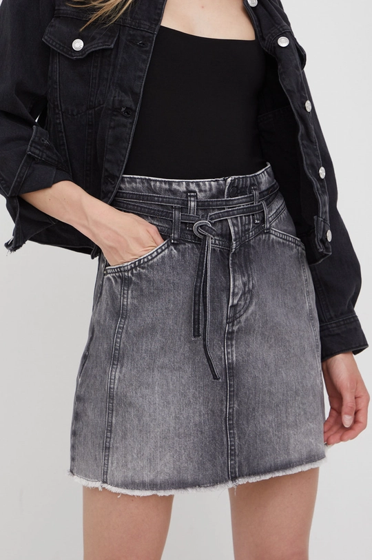 czarny Pepe Jeans spódnica jeansowa RAISA SKIRT BLACK Damski