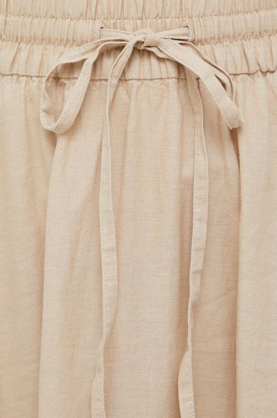 beżowy Sisley spódnica lniana