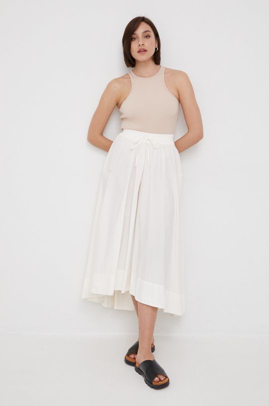 Bavlněná sukně Sisley smetanová