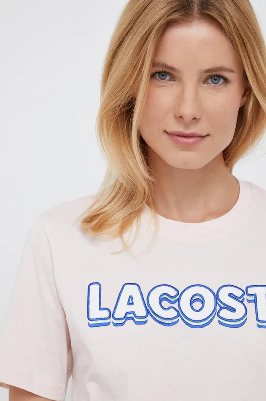 roza Bombažna kratka majica Lacoste
