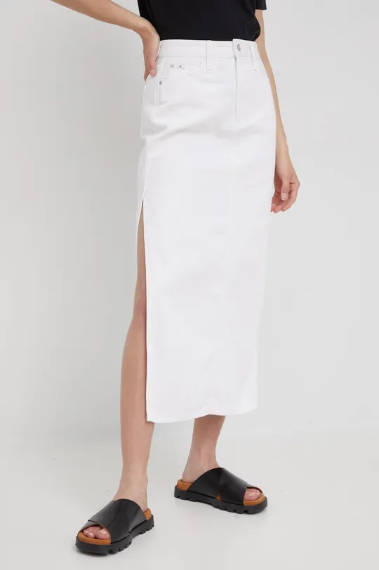 Τζιν φούστα Calvin Klein Jeans λευκό
