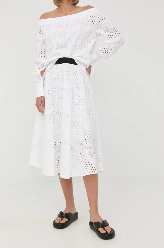 λευκό Βαμβακερή φούστα Karl Lagerfeld Γυναικεία