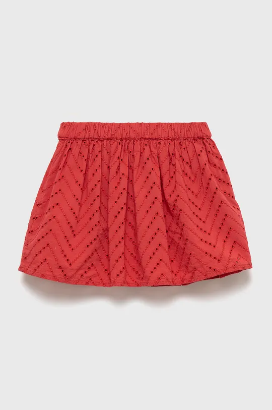 Dievčenská bavlnená sukňa United Colors of Benetton červená