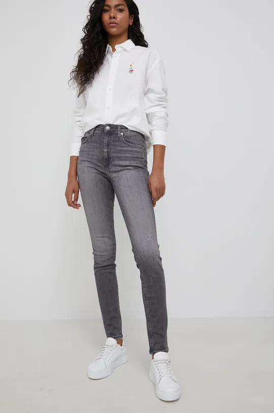 γκρί Calvin Klein Jeans - τζιν παντελόνι Γυναικεία
