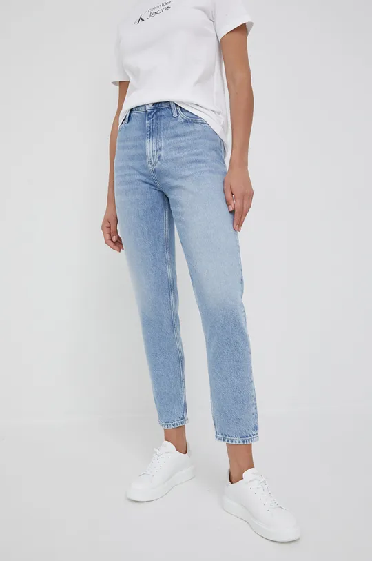niebieski Calvin Klein Jeans jeansy J20J218507.PPYY Damski