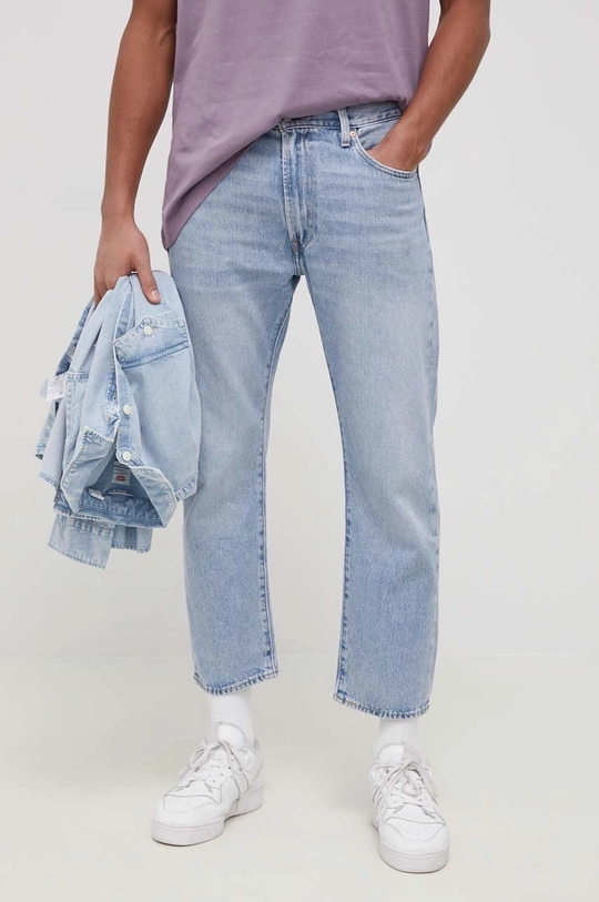 niebieski Levi's jeansy 551Z STRAIGHT CROP Męski