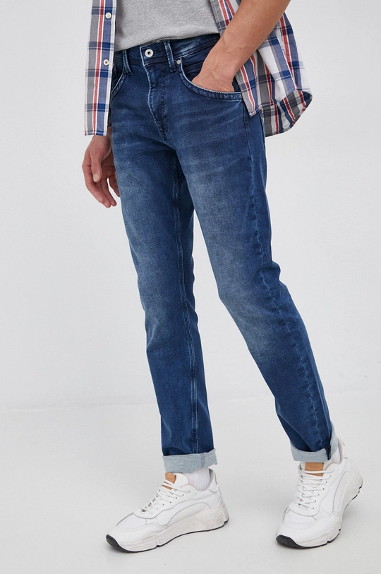 niebieski Pepe Jeans Jeansy Track Męski