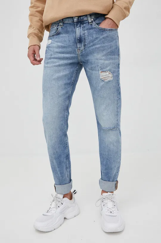niebieski Calvin Klein Jeans jeansy J30J320448.PPYY Męski