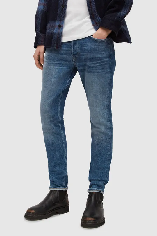 niebieski AllSaints jeansy REX Męski