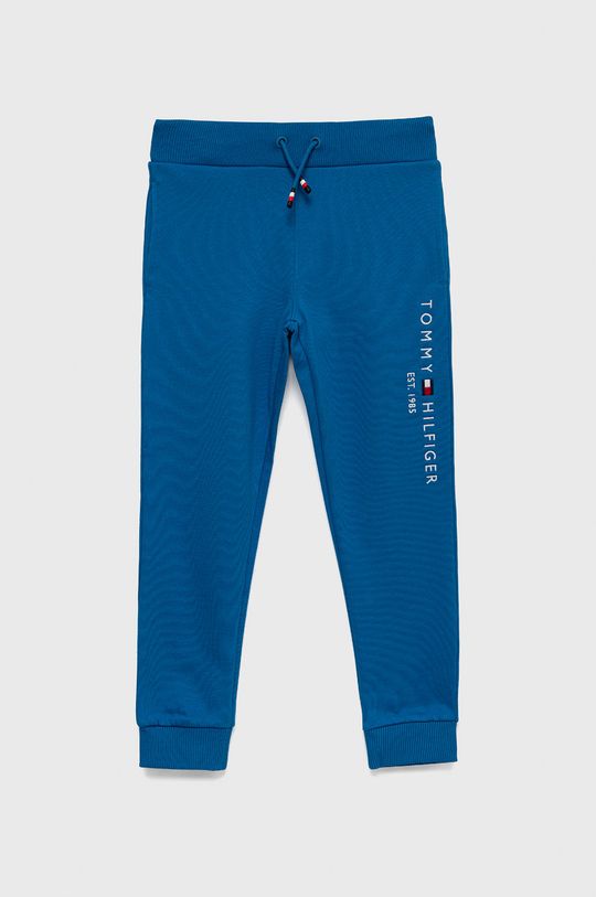 modrá Dětské bavlněné kalhoty Tommy Hilfiger Chlapecký