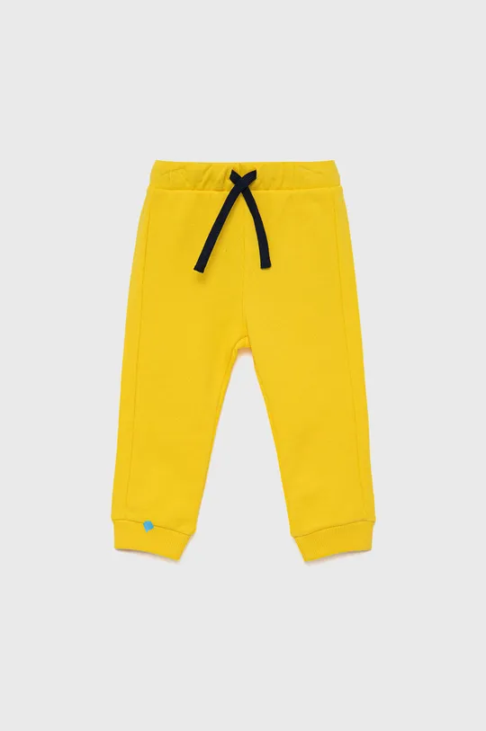żółty United Colors of Benetton spodnie bawełniane dziecięce Chłopięcy