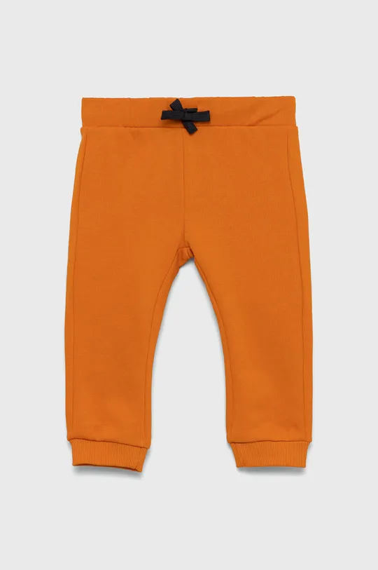 oranžová Detské bavlnené nohavice United Colors of Benetton Chlapčenský
