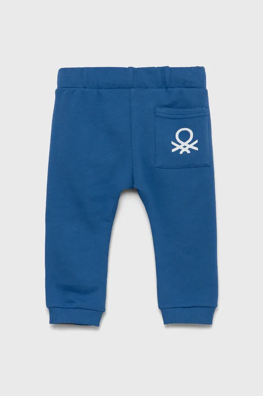 Detské bavlnené nohavice United Colors of Benetton modrá