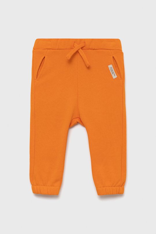oranžová Dětské bavlněné kalhoty United Colors of Benetton Chlapecký