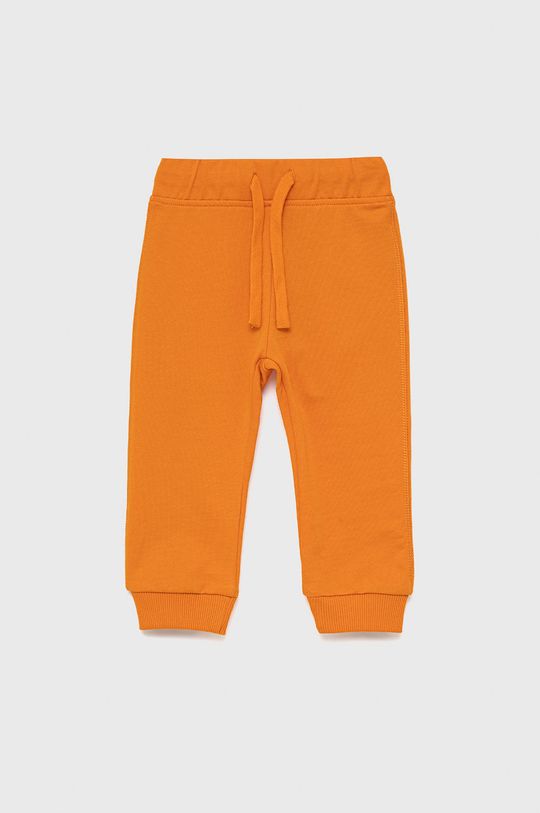 oranžová Dětské bavlněné kalhoty United Colors of Benetton Chlapecký