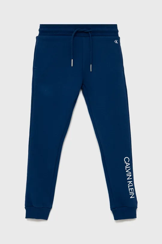 тёмно-синий Детские хлопковые брюки Calvin Klein Jeans Для мальчиков