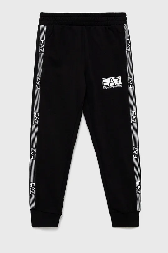 czarny EA7 Emporio Armani spodnie dresowe dziecięce 3LBP55.BJ05Z Chłopięcy