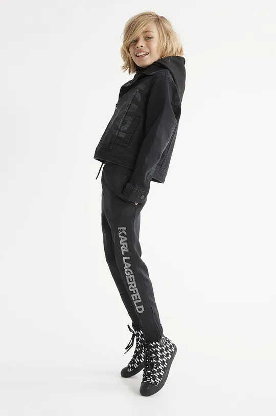 Detské nohavice Karl Lagerfeld čierna