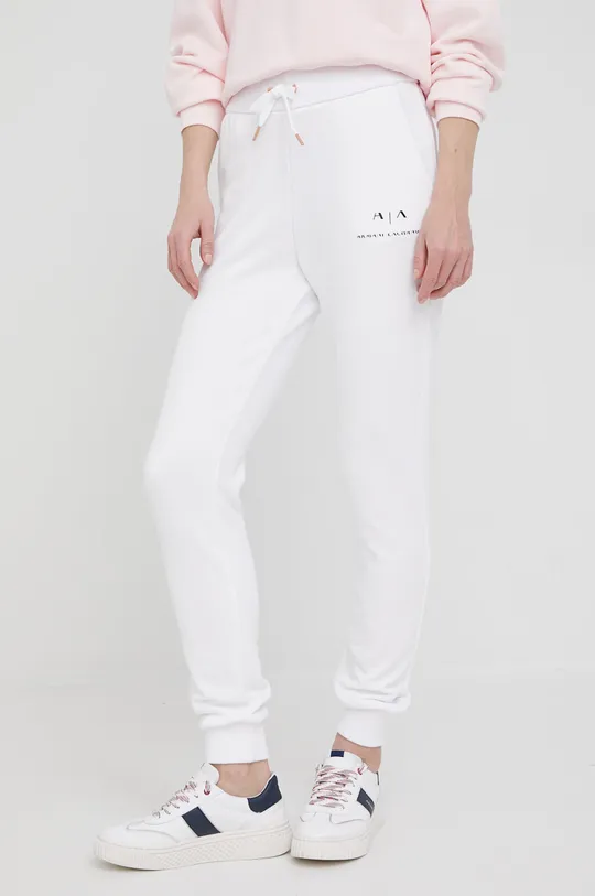 biały Armani Exchange spodnie dresowe 3LYP94.YJE5Z Damski