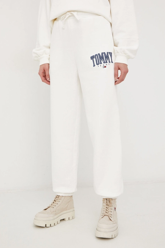 Hlače Tommy Jeans bijela