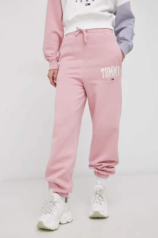 ροζ Παντελόνι Tommy Jeans Γυναικεία