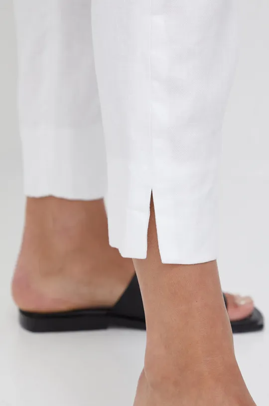 білий Льняні штани Emporio Armani