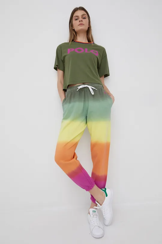 πολύχρωμο Βαμβακερό παντελόνι Polo Ralph Lauren Γυναικεία