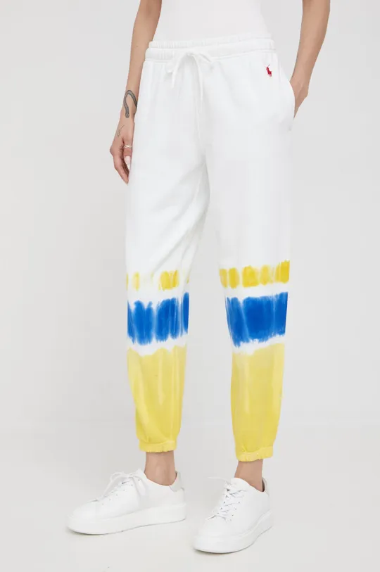 Βαμβακερό παντελόνι Polo Ralph Lauren λευκό