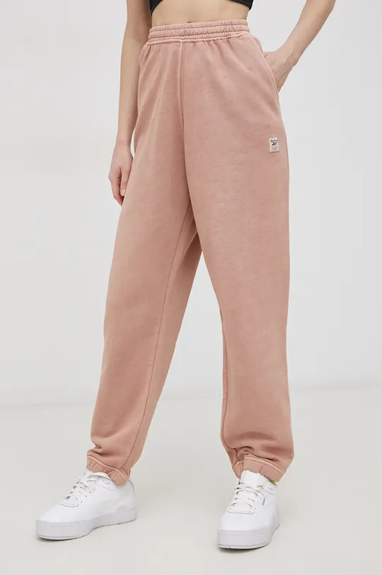 růžová Bavlněné kalhoty Reebok Classic H49296 Dámský