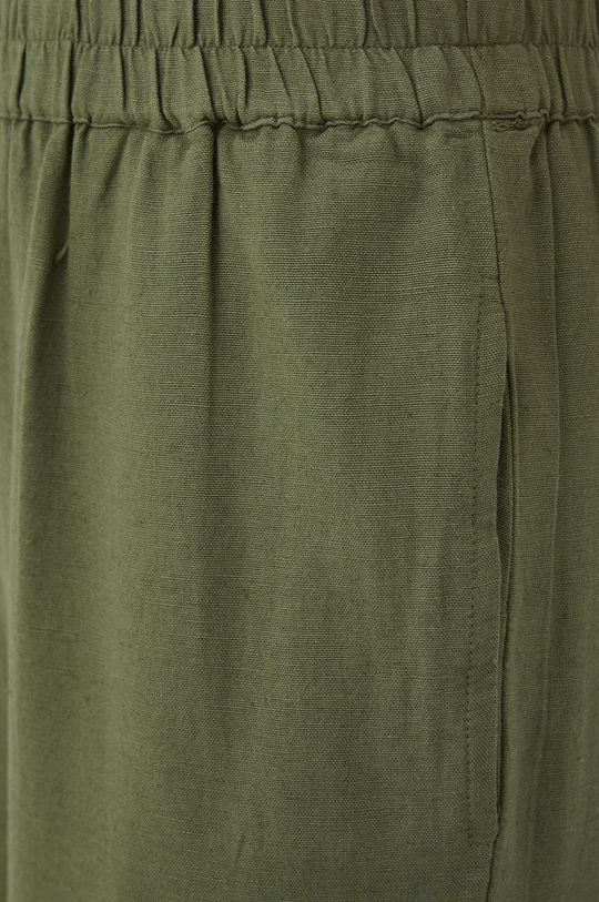 brudny zielony Vila spodnie z domieszką lnu