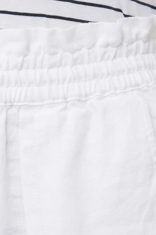 biela Ľanové nohavice Lauren Ralph Lauren