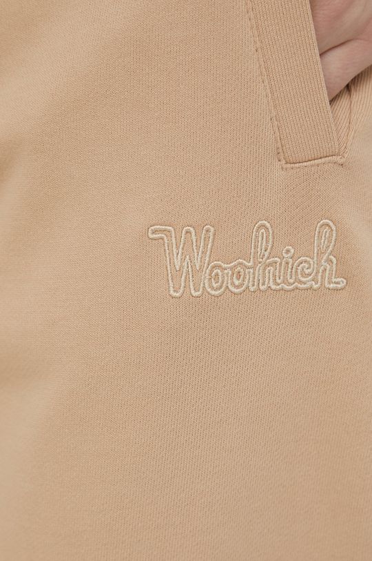 beżowy Woolrich spodnie bawełniane