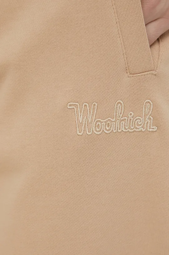 бежов Памучен панталон Woolrich