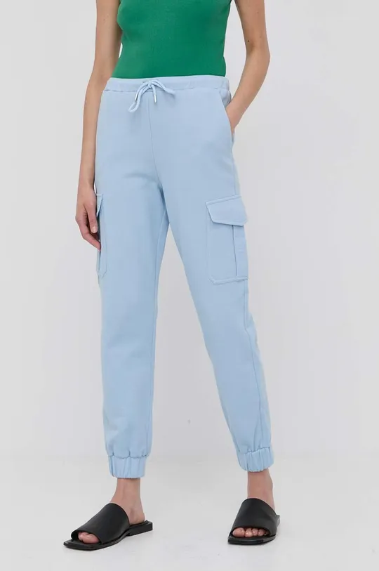 μπλε Βαμβακερό παντελόνι MAX&Co. Γυναικεία