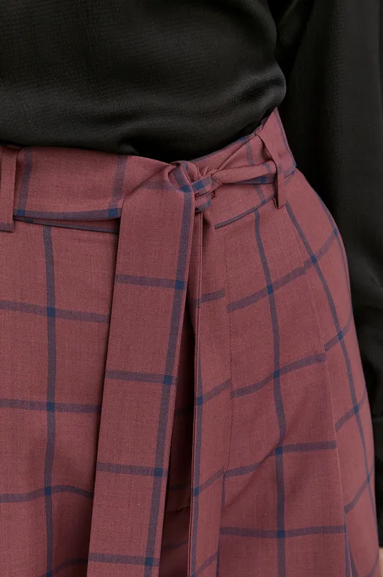 bordowy Custommade spodnie wełniane