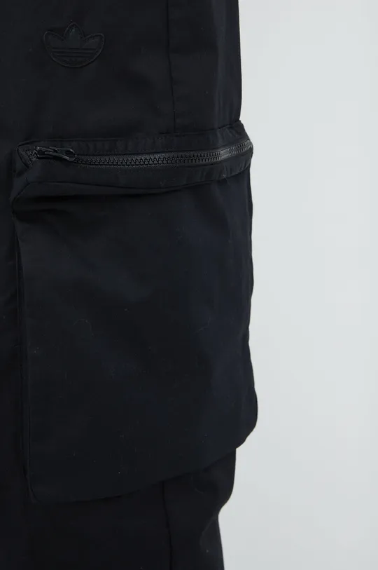 negru adidas Originals pantaloni de bumbac Trefoil Moments HF2113
