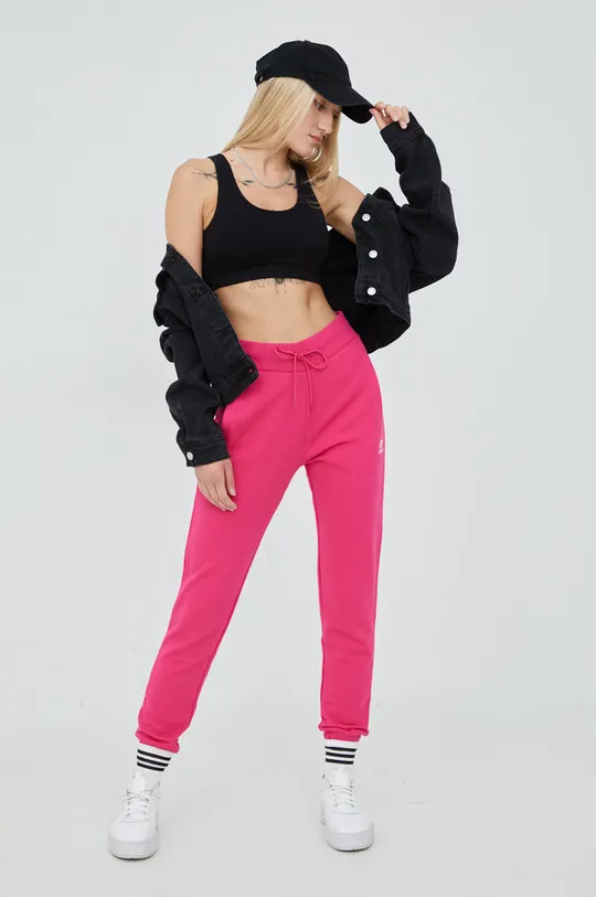 ροζ Βαμβακερό παντελόνι adidas Originals Adicolor Γυναικεία