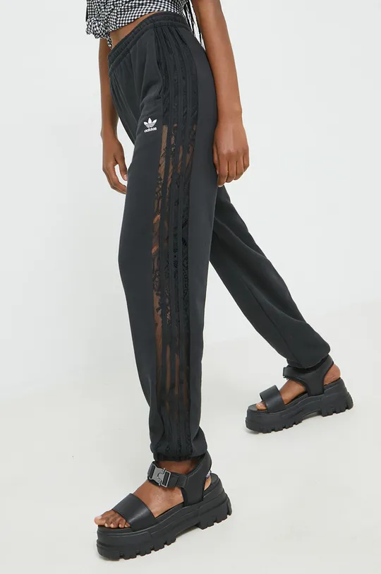 μαύρο Παντελόνι φόρμας adidas Originals Adicolor Γυναικεία